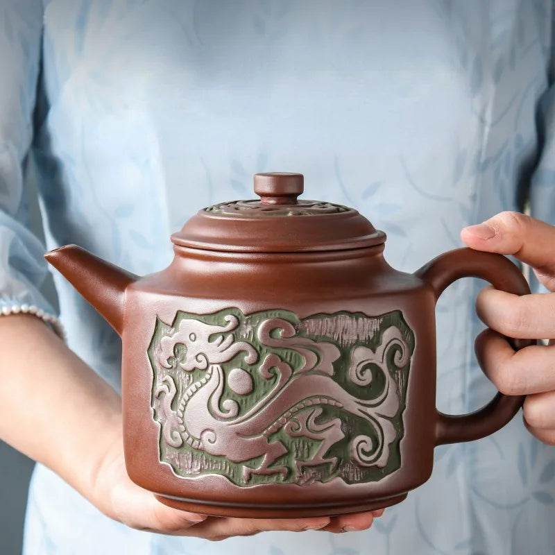 Large Capacity Purple Sand Bubble Teapot Ceramic Household Chinese Tea Set Hot Sale Teacup Set