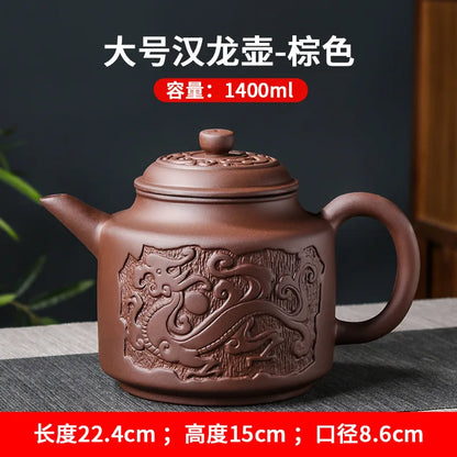 Large Capacity Purple Sand Bubble Teapot Ceramic Household Chinese Tea Set Hot Sale Teacup Set