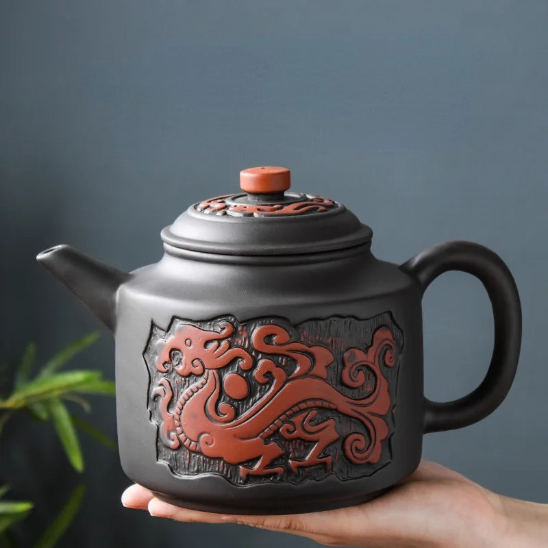 Large Capacity Purple Sand Bubble Teapot Ceramic Household Chinese Tea Set Hot Sale Teacup Set