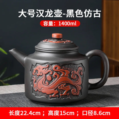 Large Capacity Purple Sand Bubble Teapot Ceramic Household Chinese Tea Set Hot Sale Teacup Set