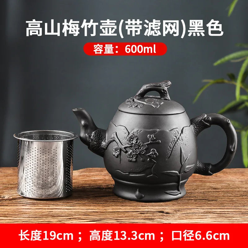 Large Capacity Purple Sand Pot Teaware Handmade Ball Filter Bubble Teapot Ceramic Household Chinese Tea Set Hot Sale Teacup Set