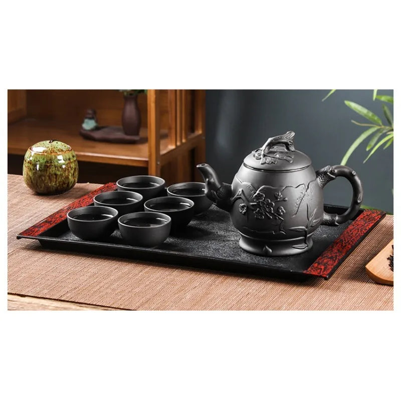 Large Capacity Purple Sand Pot Teaware Handmade Ball Filter Bubble Teapot Ceramic Household Chinese Tea Set Hot Sale Teacup Set