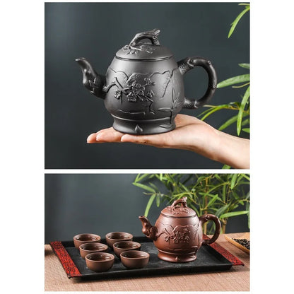 Large Capacity Purple Sand Pot Teaware Handmade Ball Filter Bubble Teapot Ceramic Household Chinese Tea Set Hot Sale Teacup Set