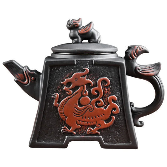 Large Capacity Purple Sand Teapot Handmade Ball Filter Bubble Teapot Ceramic Household Kungfu Teapot Decoration
