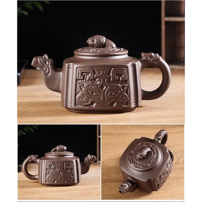 Large Capacity Purple Sand Teapot Household Kung Fu Cup Yixing Zhu Ni Plum Blossom Pot Large Tea Pot Ceramic Kettle