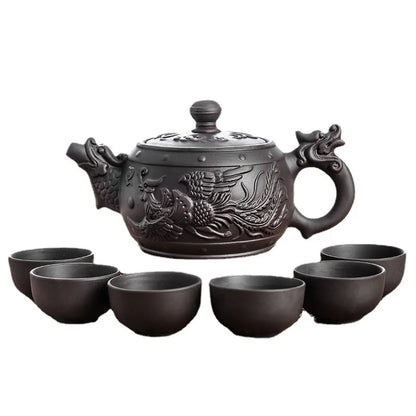 Large Capacity Purple Sand Teapot Household Kung Fu Cup Yixing Zhu Ni Plum Blossom Pot Large Tea Pot Ceramic Kettle