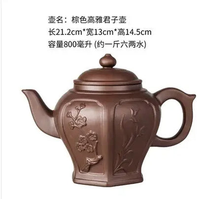 Large Capacity Purple Sand Teapot, Household Kung Fu Cup, Yixing Zhu Ni, Plum Blossom Pot, Large Tea Pot, Ceramic Kettle