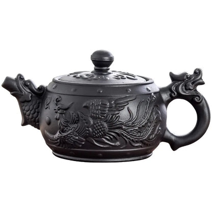 Large Capacity Purple Sand Teapot Household Kung Fu Cup Yixing Zhu Ni Plum Blossom Pot Large Tea Pot Ceramic Kettle 420ML