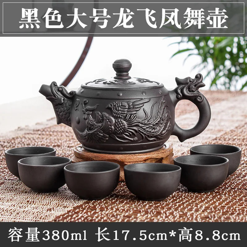 Large Capacity Purple Sand Teapot Household Kung Fu Cup Yixing Zhu Ni Plum Blossom Pot Large Tea Pot Ceramic Kettle