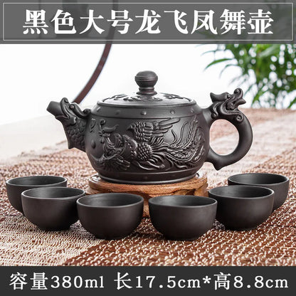 Large Capacity Purple Sand Teapot Household Kung Fu Cup Yixing Zhu Ni Plum Blossom Pot Large Tea Pot Ceramic Kettle