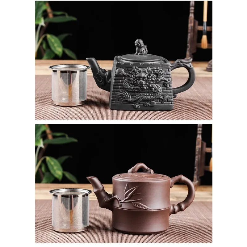 Large Capacity Purple Sand Teapot Household Kung Fu Cup Yixing Zhu Ni Plum Blossom Pot Large Tea Pot Ceramic Kettle