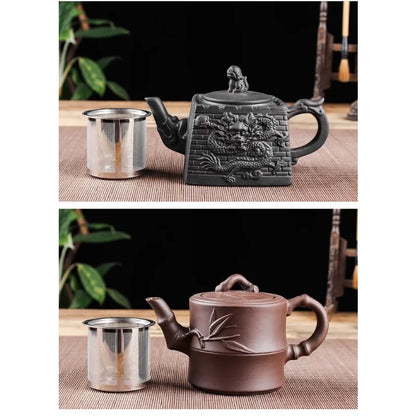 Large Capacity Purple Sand Teapot Household Kung Fu Cup Yixing Zhu Ni Plum Blossom Pot Large Tea Pot Ceramic Kettle