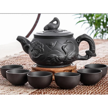 Large Capacity Purple Sand Teapot Household Kung Fu Cup Yixing Zhu Ni Plum Blossom Pot Large Tea Pot Ceramic Kettle