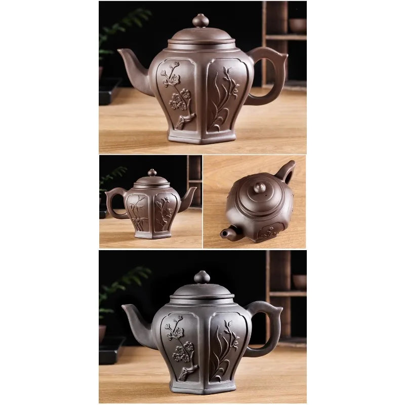 Large Capacity Purple Sand Teapot Household Kung Fu Cup Yixing Zhu Ni Plum Blossom Pot Large Tea Pot Ceramic Kettle