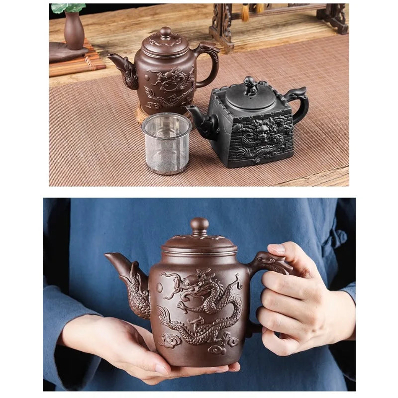 Large Capacity Purple Sand Teapot Household Kung Fu Cup Yixing Zhu Ni Plum Blossom Pot Large Tea Pot Ceramic Kettle