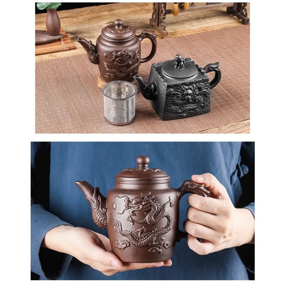 Large Capacity Purple Sand Teapot Household Kung Fu Cup Yixing Zhu Ni Plum Blossom Pot Large Tea Pot Ceramic Kettle
