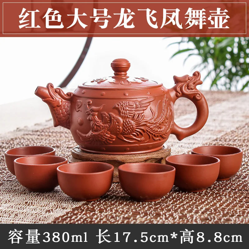 Large Capacity Purple Sand Teapot Household Kung Fu Cup Yixing Zhu Ni Plum Blossom Pot Large Tea Pot Ceramic Kettle