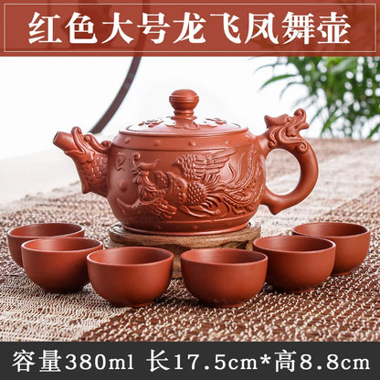 Large Capacity Purple Sand Teapot Household Kung Fu Cup Yixing Zhu Ni Plum Blossom Pot Large Tea Pot Ceramic Kettle