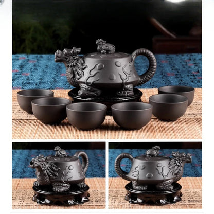 Large Capacity Purple Sand Teapot Household Kung Fu Cup Yixing Zhu Ni Plum Blossom Pot Large Tea Pot Ceramic Kettle