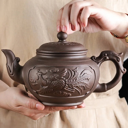 Large Capacity Purple Sand Teapot Household Kung Fu Cup Yixing Zhu Ni Plum Blossom Pot Large Tea Pot Ceramic Kettle
