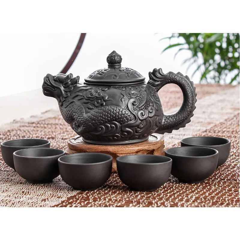 Large Capacity Purple Sand Teapot Household Kung Fu Cup Yixing Zhu Ni Plum Blossom Pot Large Tea Pot Ceramic Kettle