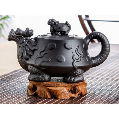 Large Capacity Purple Sand Teapot Household Kung Fu Cup Yixing Zhu Ni Plum Blossom Pot Large Tea Pot Ceramic Kettle 420ML
