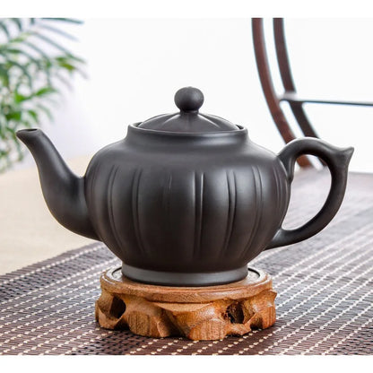 Large Capacity Purple Sand Teapot Household Kung Fu Cup Yixing Zhu Ni Plum Blossom Pot Large Tea Pot Ceramic Kettle 420ML