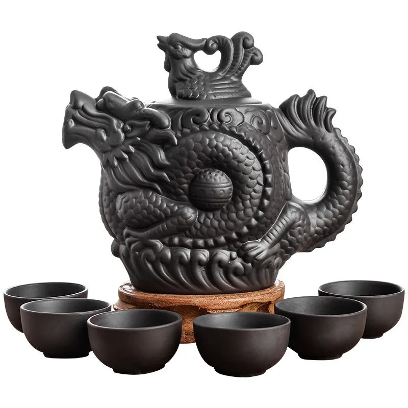 Large Capacity Purple Sand Teapot Household Kung Fu Cup Yixing Zhu Ni Plum Blossom Pot Large Tea Pot Ceramic Kettle
