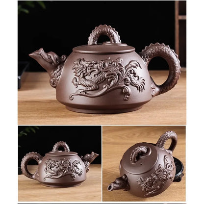 Large Capacity Purple Sand Teapot Household Kung Fu Cup Yixing Zhu Ni Plum Blossom Pot Large Tea Pot Ceramic Kettle