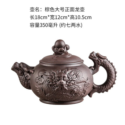 Large Capacity Purple Sand Teapot Household Kung Fu Cup Yixing Zhu Ni Plum Blossom Pot Large Tea Pot Ceramic Kettle