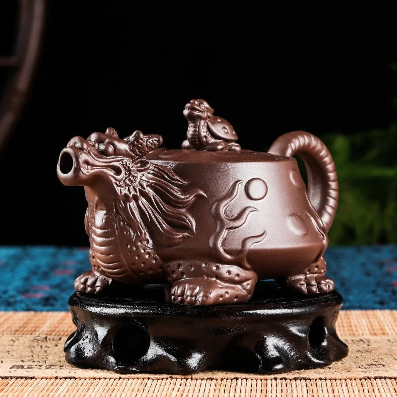 Large Capacity Purple Sand Teapot Household Kung Fu Cup Yixing Zhu Ni Plum Blossom Pot Large Tea Pot Ceramic Kettle