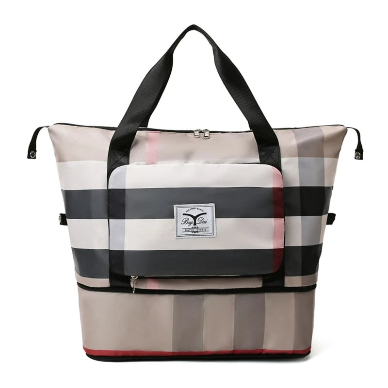 Large Capacity Shoulder Bags Expandable Duffel Bag with Shoes Compartment Dry and Wet Separation Sports Portable Travel