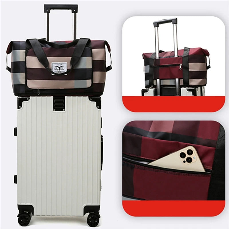 Large Capacity Shoulder Bags Expandable Duffel Bag with Shoes Compartment Dry and Wet Separation Sports Portable Travel