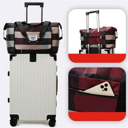 Large Capacity Shoulder Bags Expandable Duffel Bag with Shoes Compartment Dry and Wet Separation Sports Portable Travel
