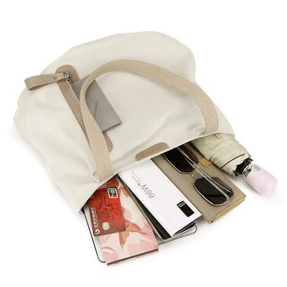 Large Capacity Shoulder Bags for Women 2024 Fashionable Solid Color Canvas Tote Handbags Portable Comfortable Handbags Designer