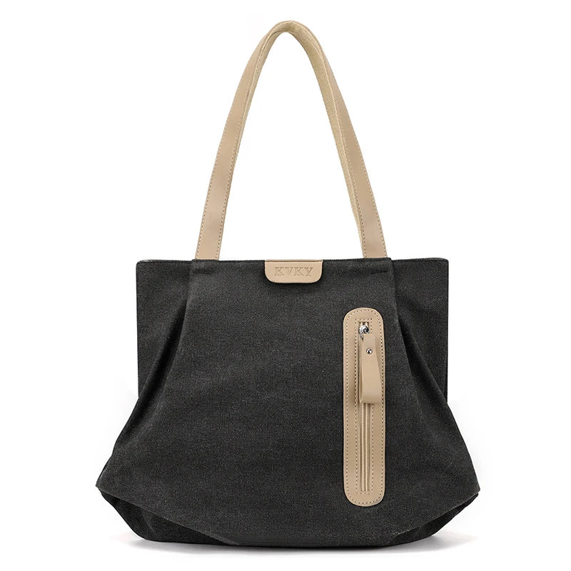 Large Capacity Shoulder Bags for Women 2024 Fashionable Solid Color Canvas Tote Handbags Portable Comfortable Handbags Designer