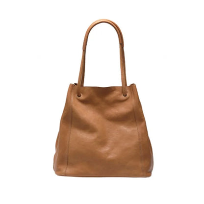 Large Capacity Single Shoulder Tote Bags Women Genuine Leather Bucket Bags Fashion Commuter Travel Casual Purses Bolsos Mujer