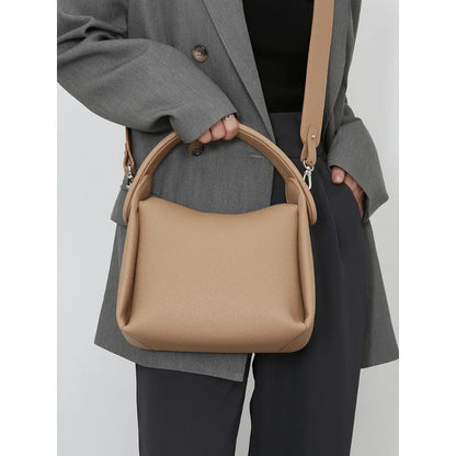 Large Capacity Solft Leather Handbags 2024 New Simple All-match Pillow Bag Female Solid Elegant Commuter Purses Clutch Bolsas