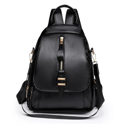 Large Capacity Solid Color Designer Women's Backpack Waterproof Wear-resistant High-quality Leather Travel Back Pack For Women