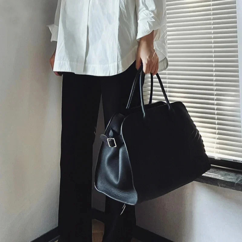 Large Capacity Tote Leather Commuter Handheld Shoulder Bag