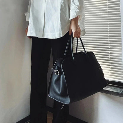 Large Capacity Tote Leather Commuter Handheld Shoulder Bag