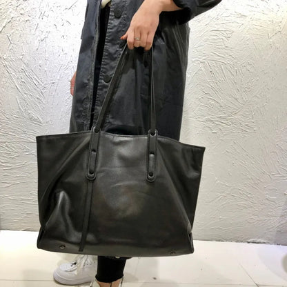 Large Capacity Tote Women Shoulder Bags Genuine Leather Underarm Portable Handbags Purse Practical Shopping Travel Bag Female