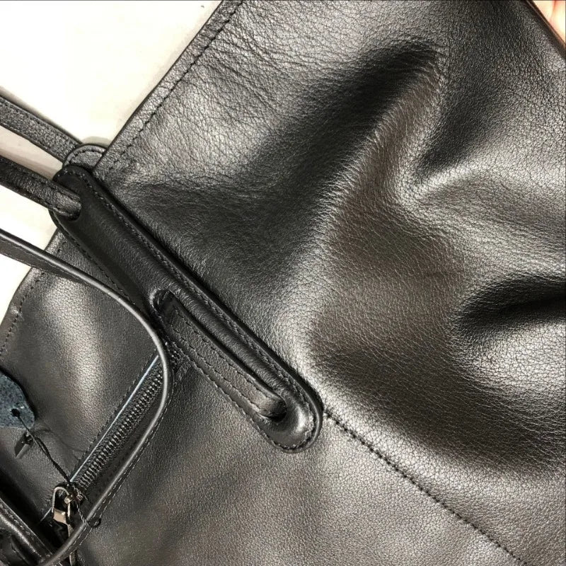 Large Capacity Tote Women Shoulder Bags Genuine Leather Underarm Portable Handbags Purse Practical Shopping Travel Bag Female