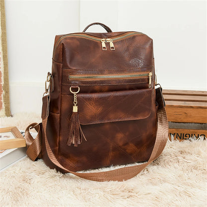 Large Capacity Travel Bag Fashion Backpacks for School Teenagers Girls High Quality Pu Leather Bookpack Luxury Designer Backpack