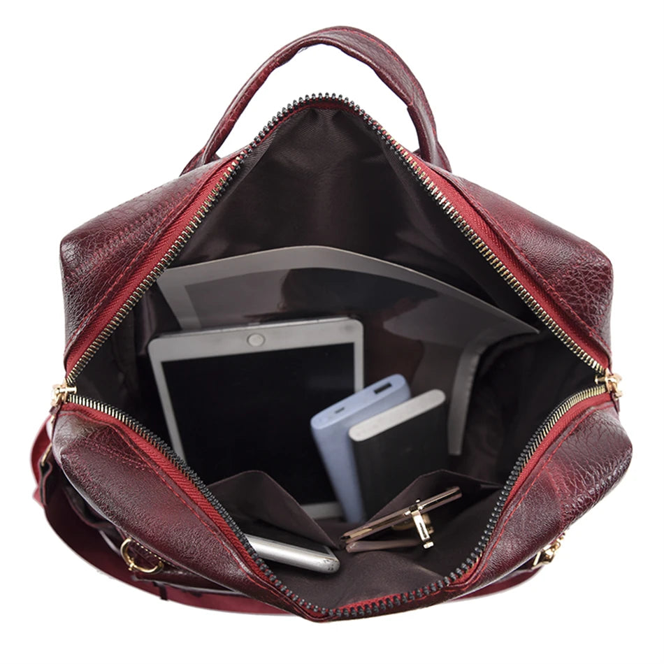 Large Capacity Travel Bag Fashion Backpacks for School Teenagers Girls High Quality Pu Leather Bookpack Luxury Designer Backpack