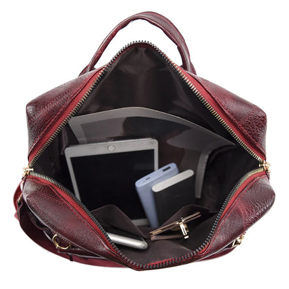 Large Capacity Travel Bag Fashion Backpacks for School Teenagers Girls High Quality Pu Leather Bookpack Luxury Designer Backpack