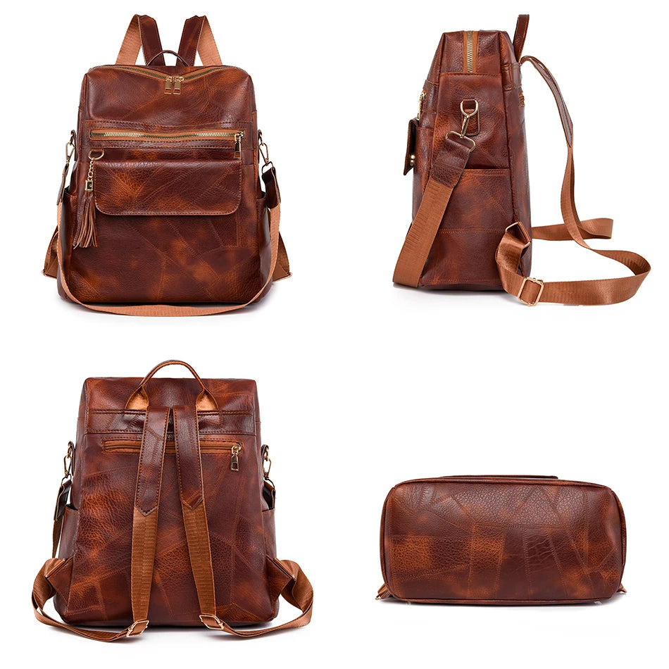 Large Capacity Travel Bag Fashion Backpacks for School Teenagers Girls High Quality Pu Leather Bookpack Luxury Designer Backpack