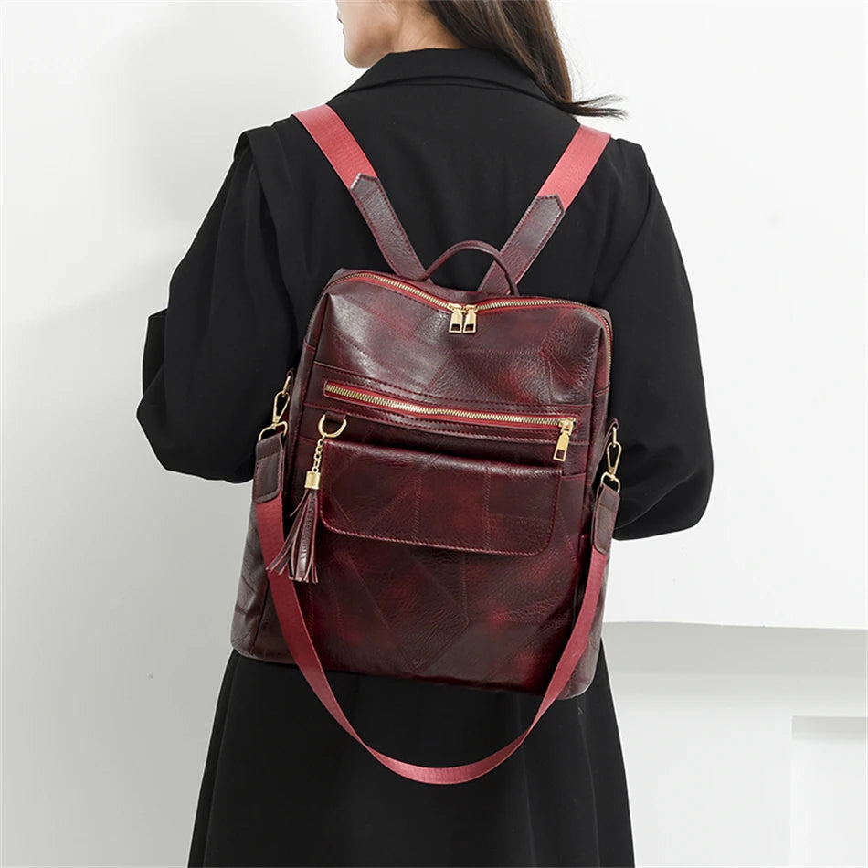 Large Capacity Travel Bag Fashion Backpacks for School Teenagers Girls High Quality Pu Leather Bookpack Luxury Designer Backpack