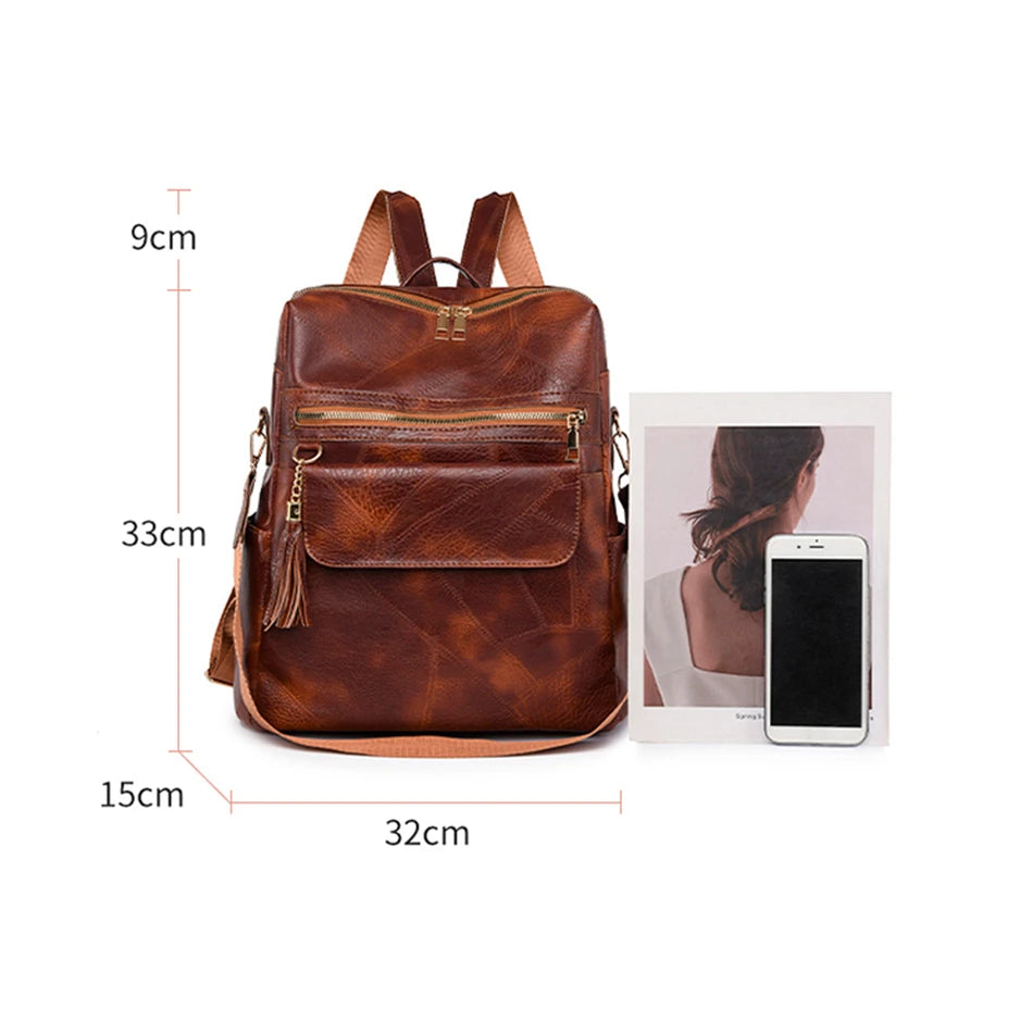 Large Capacity Travel Bag Fashion Backpacks for School Teenagers Girls High Quality Pu Leather Bookpack Luxury Designer Backpack