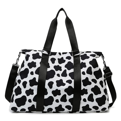 Large Capacity Travel Bag Wet and Dry Shoulder Luggage Handbag Leisure Sports Fitness Bag Leopard Print Women's Travel Backpack